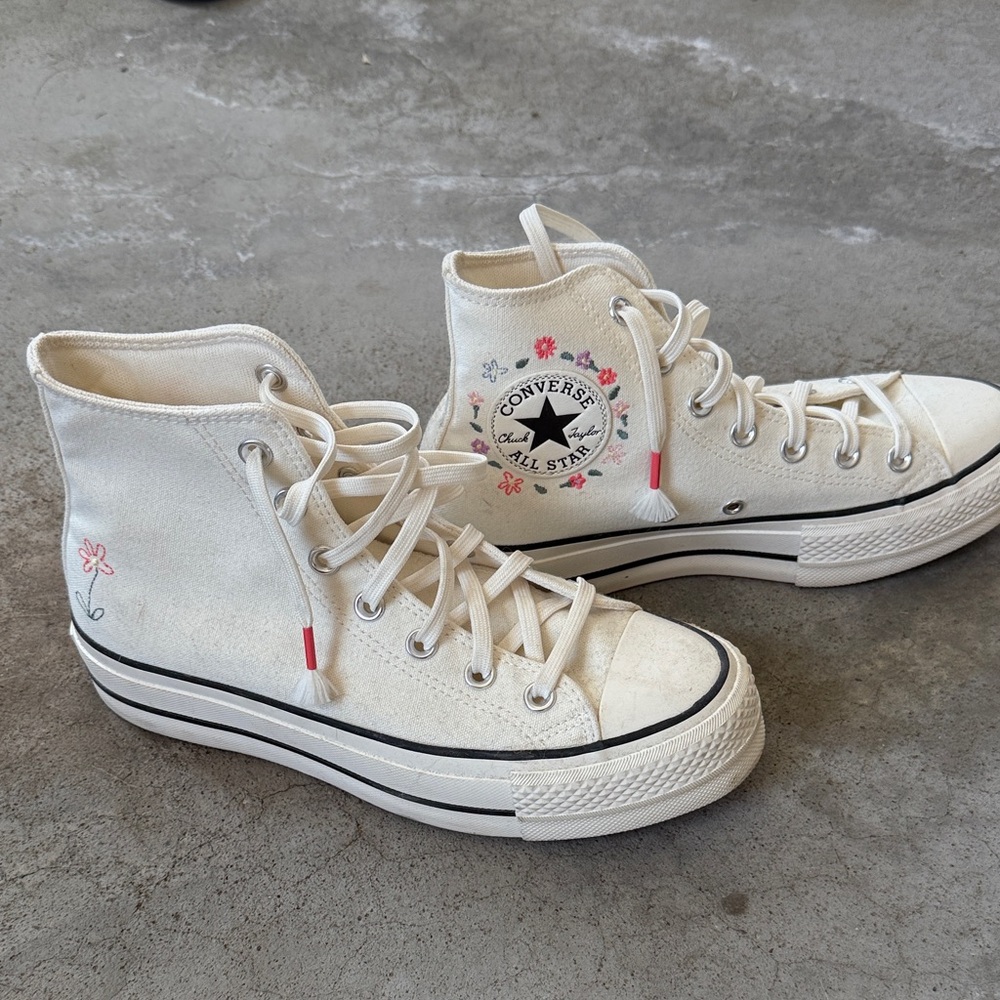 Converse Women's Floral Cream High-Tops